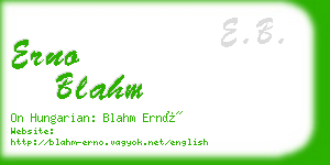 erno blahm business card